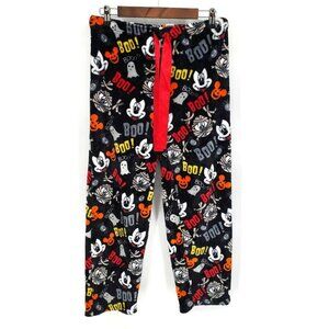 Disney Mickey Mouse Fleece‎ Sleep Pajama Pants Size Medium Halloween Black Soft
